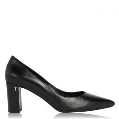 Ted Baker Savana Leather Court Shoes for Heels Colour Black