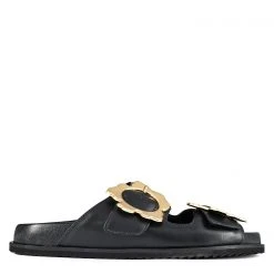 Ted Baker Flolah Buckle Mule Sliders for Pool Shoes Colour Black