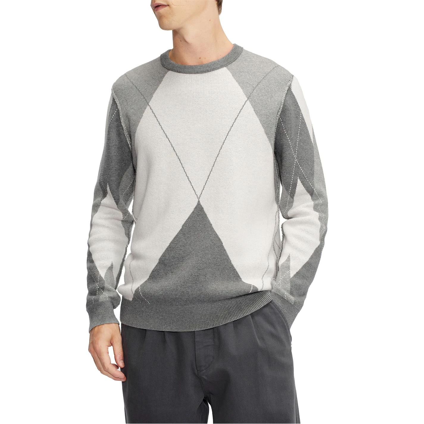 Ted Baker Ted Baker Averbury Dia Crew Sweater for Big & Tall Knitwear Colour Grey 4 Ted Baker Ted Baker Averbury Dia Crew Sweater for Big & Tall Knitwear Colour Grey - Image 2