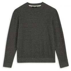 Ted Baker Agarr Textured Crew Sweatshirt for Big & Tall Knitwear Colour Grey
