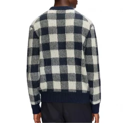 Ted Baker Stirling Check Crew Jumper for Knitwear Colour Navy -Outlet Wardrobe Mix Store 32055218 xxl a2