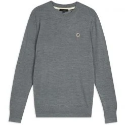 Ted Baker Cardiff Crew Sweater for Big & Tall Knitwear Colour Charcoal