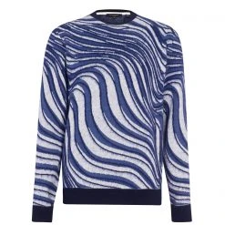 Ted Baker Warfe Jaquard Crewneck Sweater for Knitwear Colour Navy