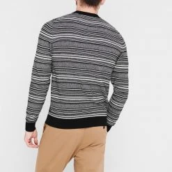 Ted Baker Lowther Stripe Crew Sweater for Big & Tall Knitwear Colour Black 10 Ted Baker Lowther Stripe Crew Sweater for Big & Tall Knitwear Colour Black -Outlet Wardrobe Mix Store 32055803 xxl a2