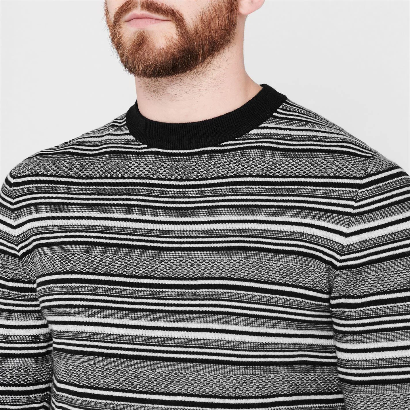 Ted Baker Lowther Stripe Crew Sweater for Big & Tall Knitwear Colour Black 6 Ted Baker Lowther Stripe Crew Sweater for Big & Tall Knitwear Colour Black - Image 4
