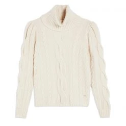 Ted Baker Vvera Cable Knit Jumper for Knitwear Colour White