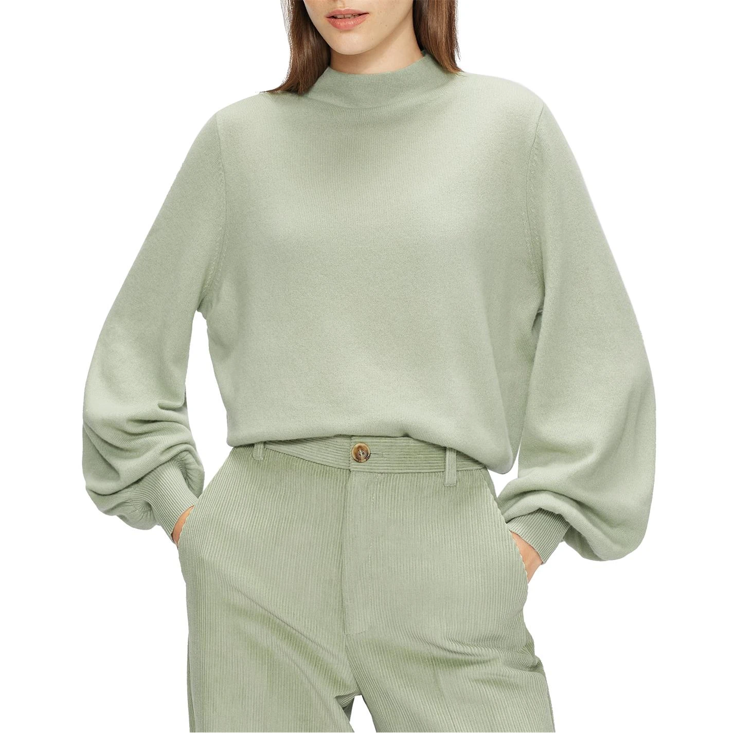 Ted Baker Shano Balloon Sleeve Jumper for Knitwear Colour Mid Green 4 Ted Baker Shano Balloon Sleeve Jumper for Knitwear Colour Mid Green - Image 2