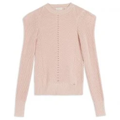 Ted Baker Sunniie Structured Sleeve Top for Knitwear Colour Lt Pink