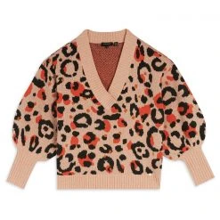 Ted Baker Alicina Animal Jumper for Knitwear Colour Coral