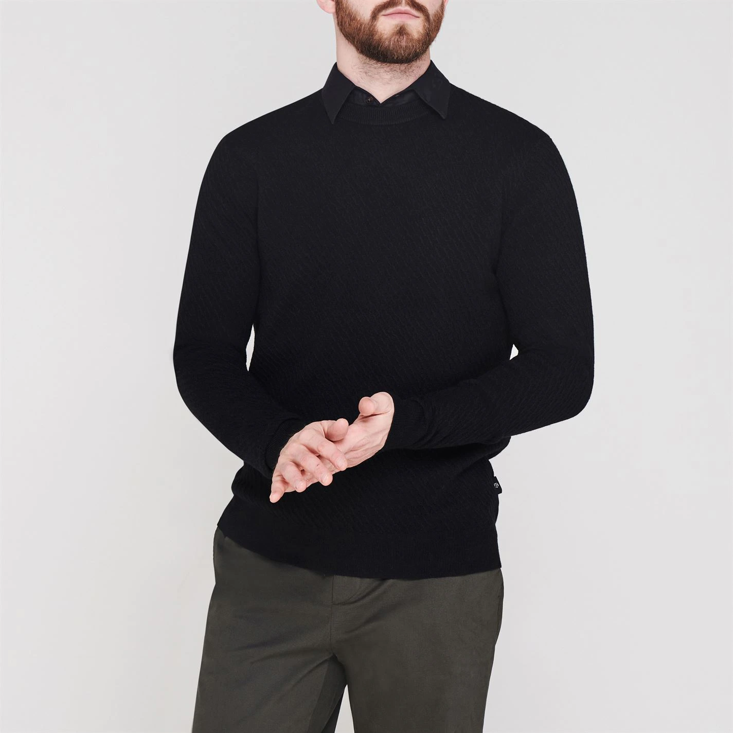 Ted Baker Knares Textured Jumper for Knitwear Colour Navy 4 Ted Baker Knares Textured Jumper for Knitwear Colour Navy - Image 2