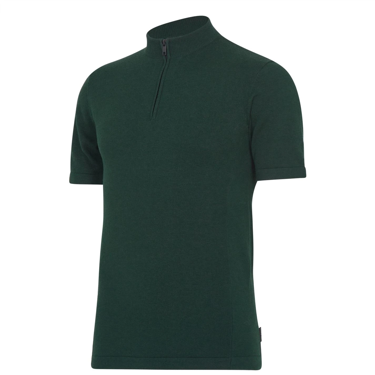 TED BAKER Kushon Knit Polo Top for Knitwear Colour Dark Green 5 TED BAKER Kushon Knit Polo Top for Knitwear Colour Dark Green - Image 3