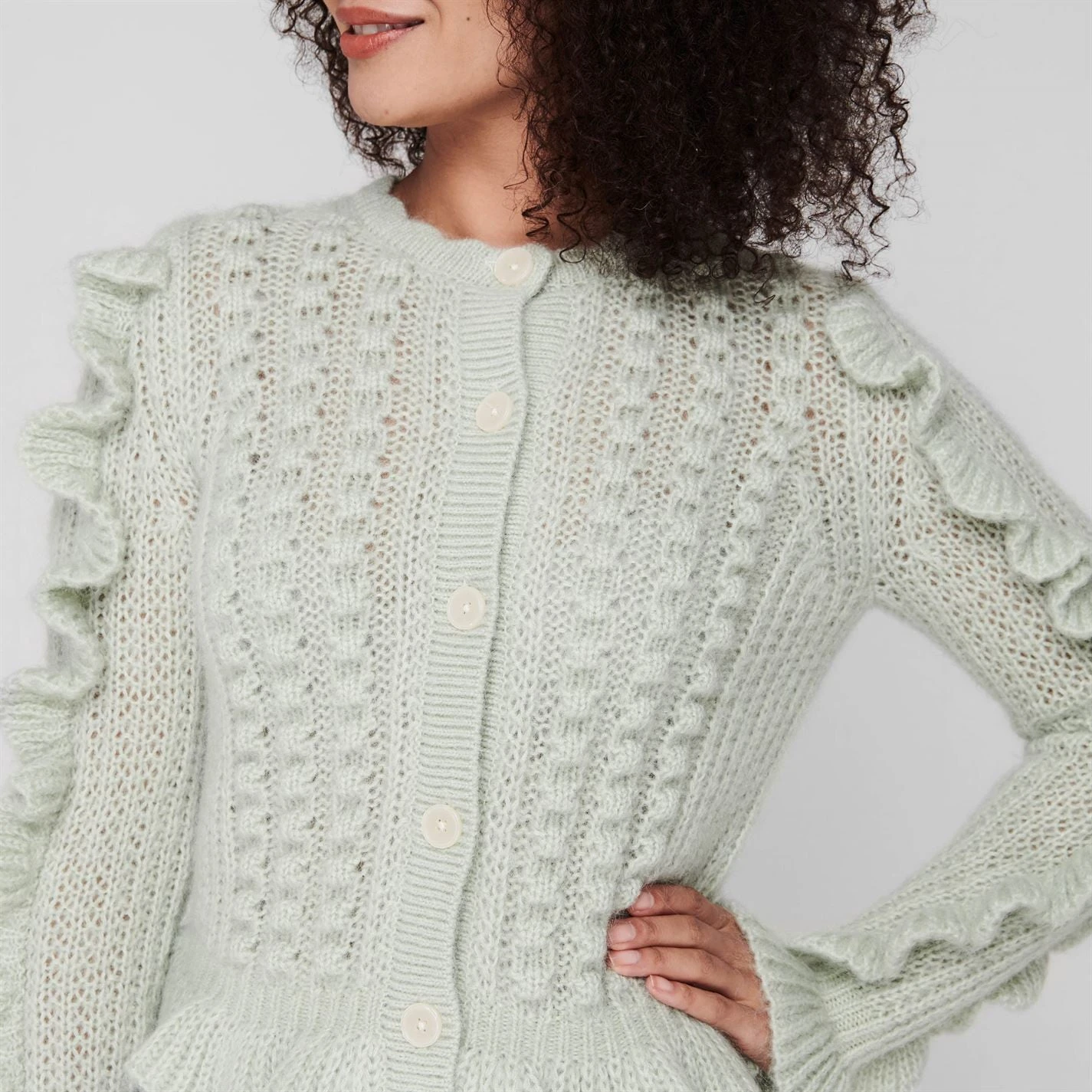 Ted Baker Lotter Bobble Jumper for Knitwear Colour Mint 6 Ted Baker Lotter Bobble Jumper for Knitwear Colour Mint - Image 4