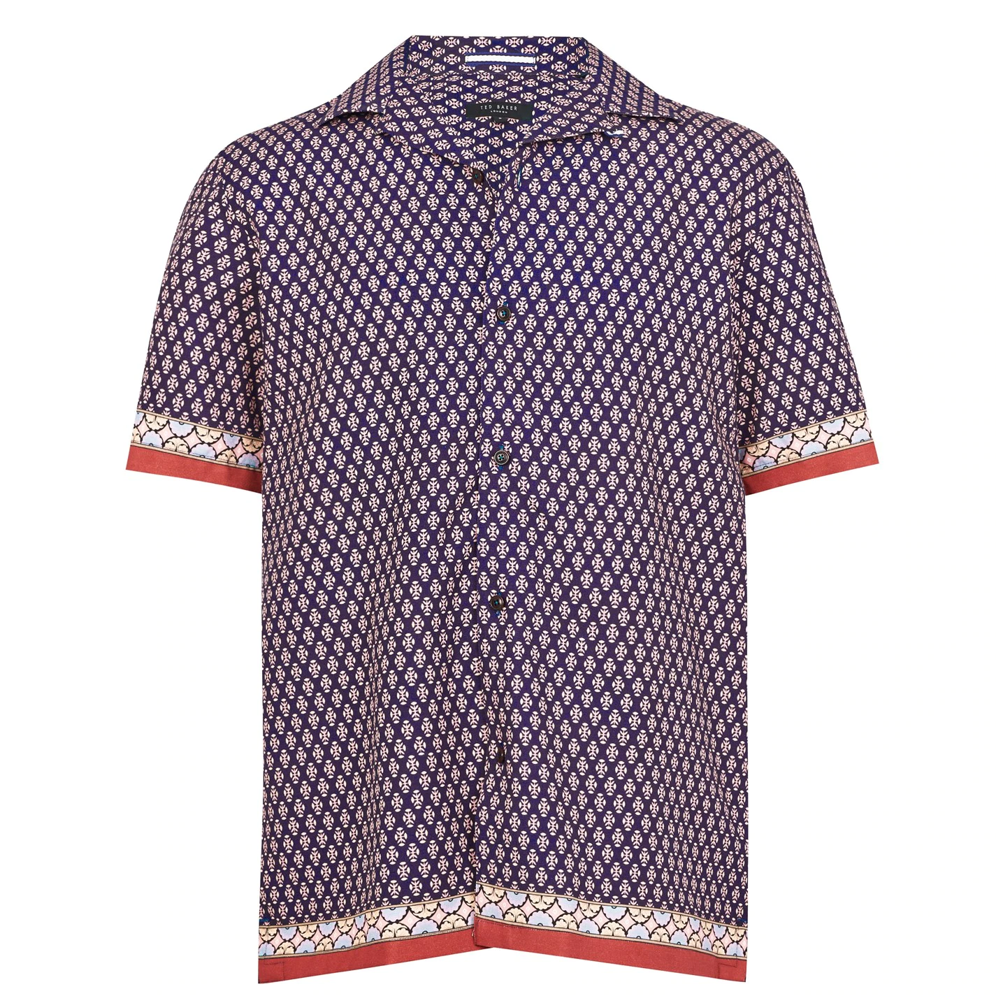 Ted Baker Ted Baker Nelma Short Sleeve Shirt Mens for Casual Shirts Colour Navy 3 Ted Baker Ted Baker Nelma Short Sleeve Shirt Mens for Casual Shirts Colour Navy