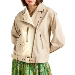 Ted Baker Valerii Leather Jacket for Coats & Jackets Colour Ivory -Outlet Wardrobe Mix Store 32368901 xxl a3