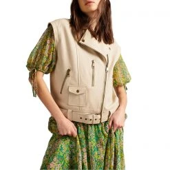 Ted Baker Valerii Leather Jacket for Coats & Jackets Colour Ivory -Outlet Wardrobe Mix Store 32368901 xxl a4