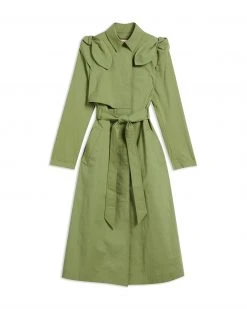 Ted Baker Martna Voluminous Sleeve Trench Coat for Coats & Jackets Colour Mid-Green