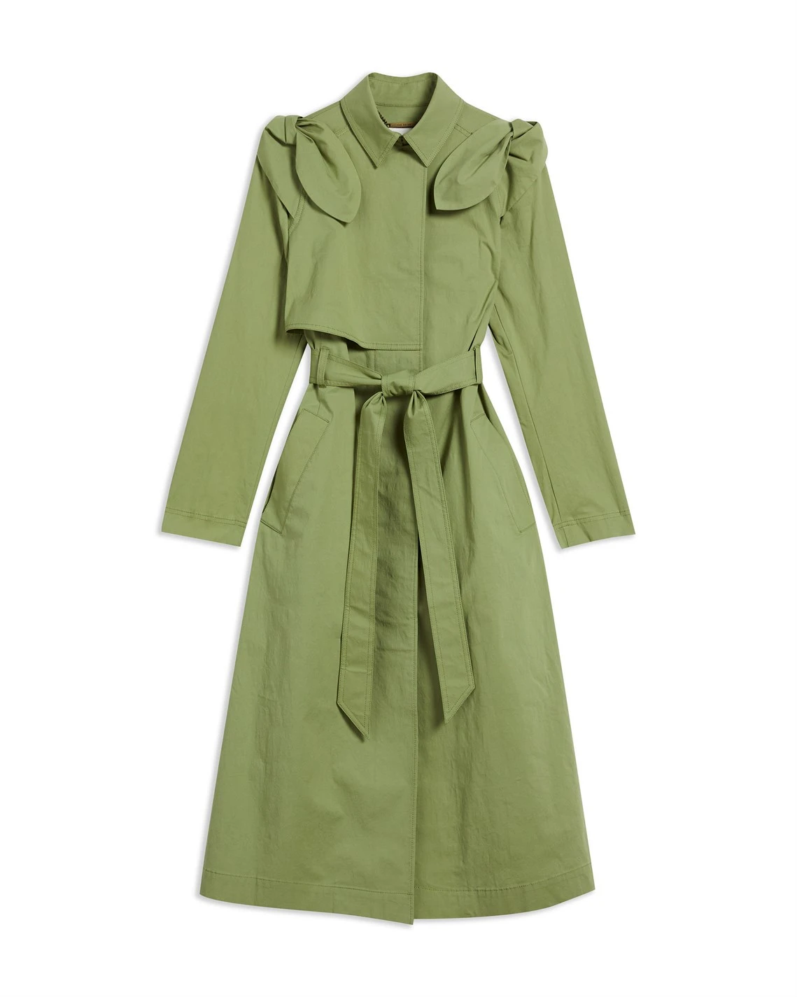 Ted Baker Martna Voluminous Sleeve Trench Coat for Coats & Jackets Colour Mid-Green 3 Ted Baker Martna Voluminous Sleeve Trench Coat for Coats & Jackets Colour Mid-Green