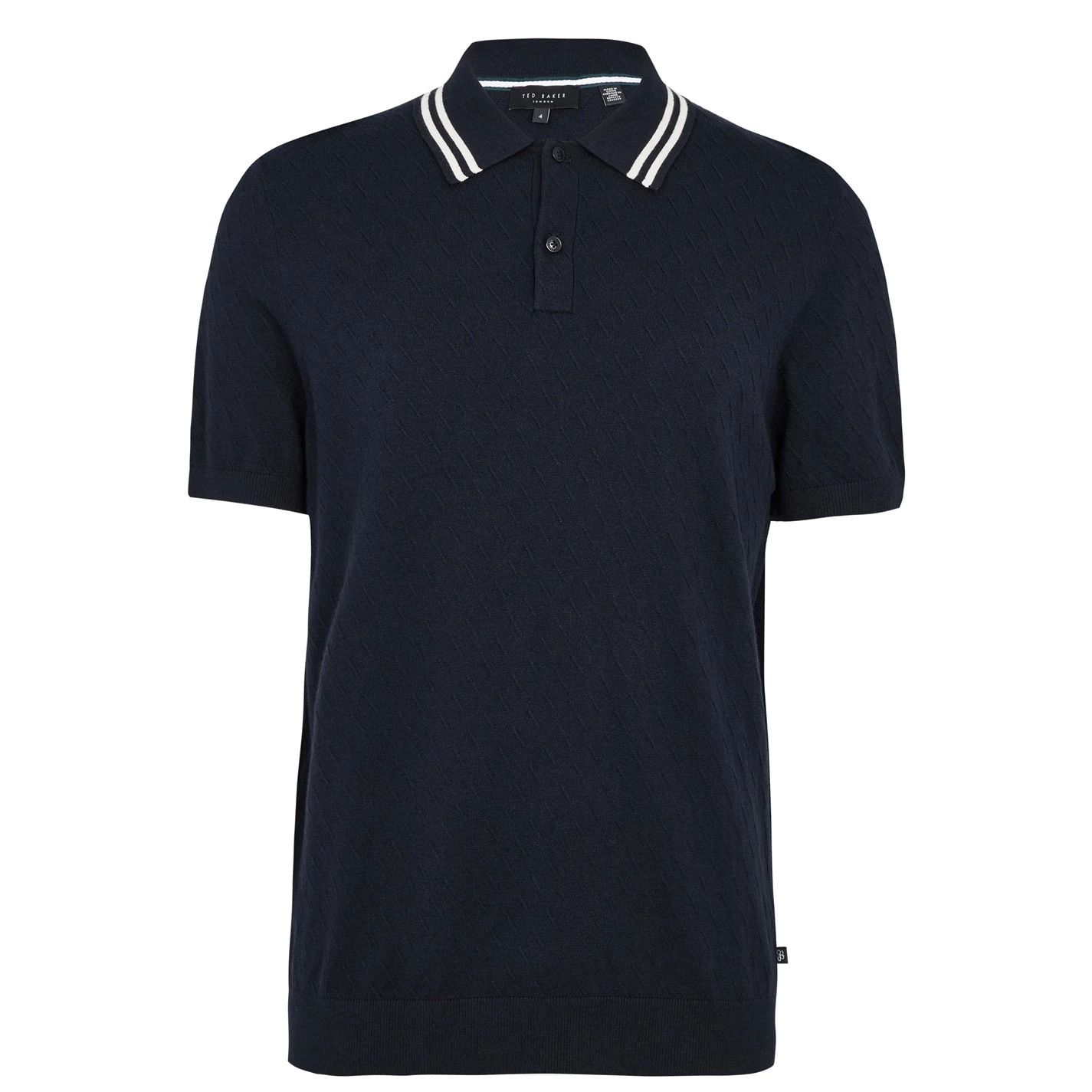 Ted Baker Ted Baker Brooch Knit Polo Shirt Mens for Polo Shirts Colour Navy 3 Ted Baker Ted Baker Brooch Knit Polo Shirt Mens for Polo Shirts Colour Navy