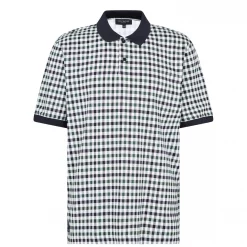 Ted Baker Bowie Check Polo Shirt for Polo Shirts Colour Navy