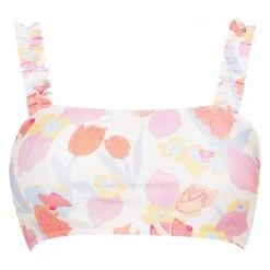 Ted Baker Aimiy Frill Bikini Top for Kaftans & Sarongs Colour Natural