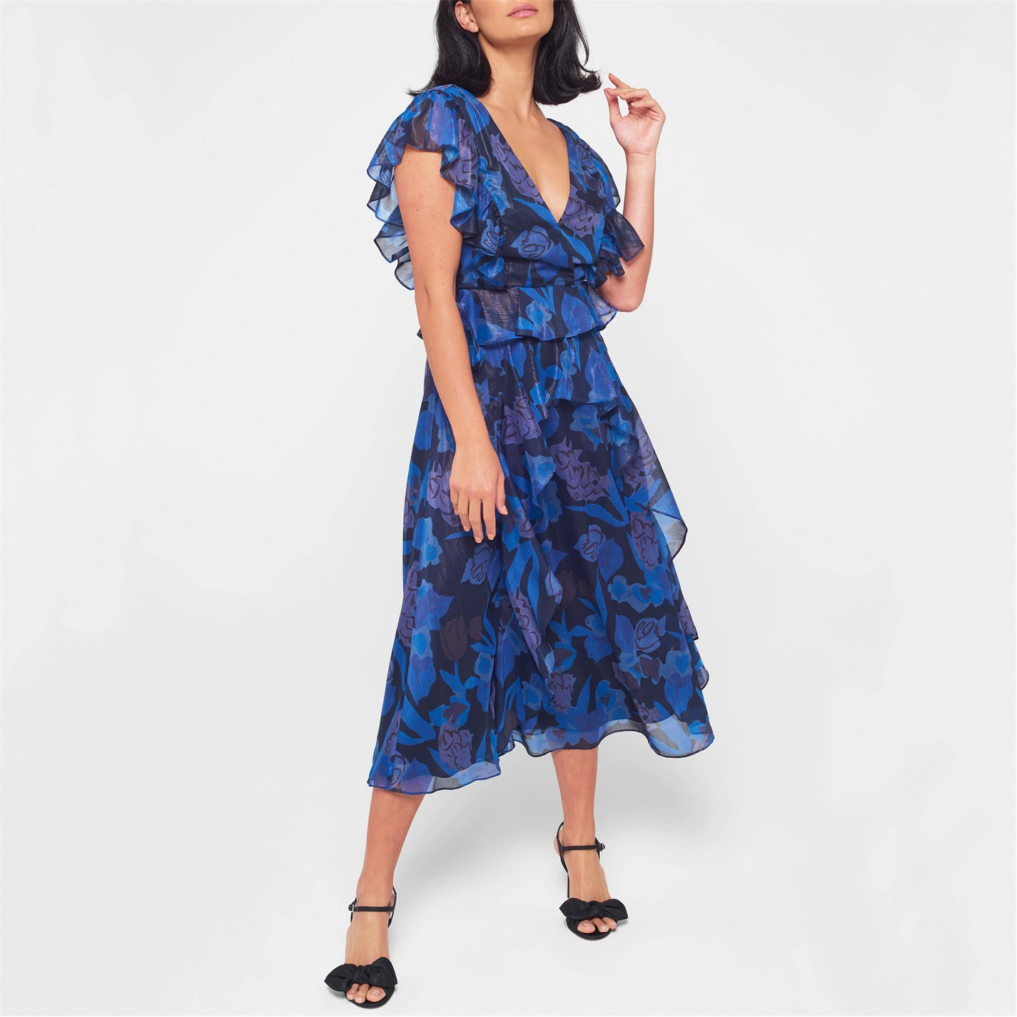Ted Baker Vertey Ruffle Dress for Dresses Colour Dk-Navy 4 Ted Baker Vertey Ruffle Dress for Dresses Colour Dk-Navy - Image 2