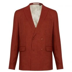 Ted Baker Shutton Wool Linen Mix DB Jacket for Suit Jackets & Blazers Colour Burnt Red