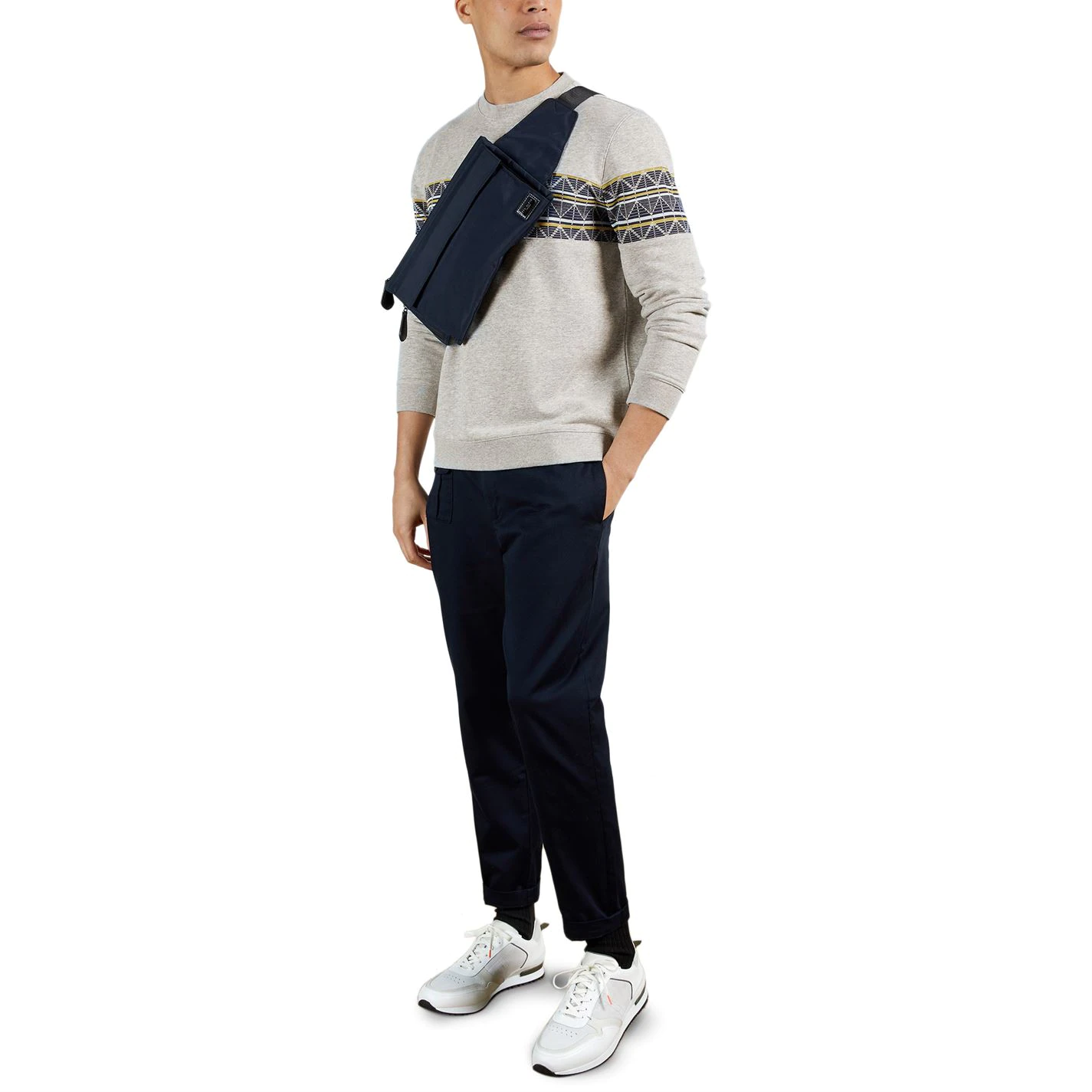 Ted Baker Kinfish Sweatshirt for Big & Tall Colour Grey-Marl 6 Ted Baker Kinfish Sweatshirt for Big & Tall Colour Grey-Marl - Image 4