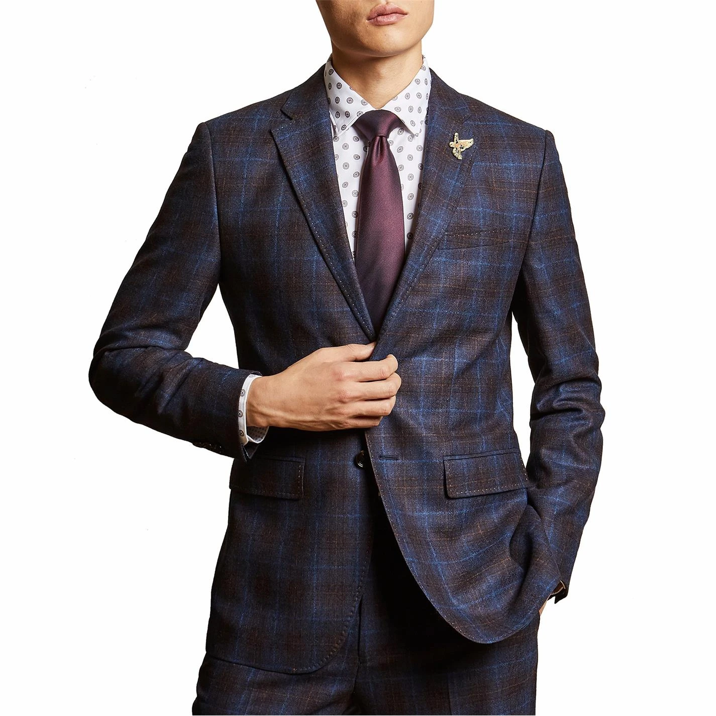 Ted Baker Ted Baker Rowlin Jacket Mens for Big & Tall Suit Jackets Colour Dark Blue 4 Ted Baker Ted Baker Rowlin Jacket Mens for Big & Tall Suit Jackets Colour Dark Blue - Image 2