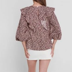 Ted Baker Sanja Frill Blouse for Blouses & Shirts Colour Dp Purple -Outlet Wardrobe Mix Store 54191824 xxl a2