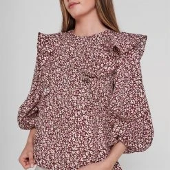 Ted Baker Sanja Frill Blouse for Blouses & Shirts Colour Dp Purple -Outlet Wardrobe Mix Store 54191824 xxl a4