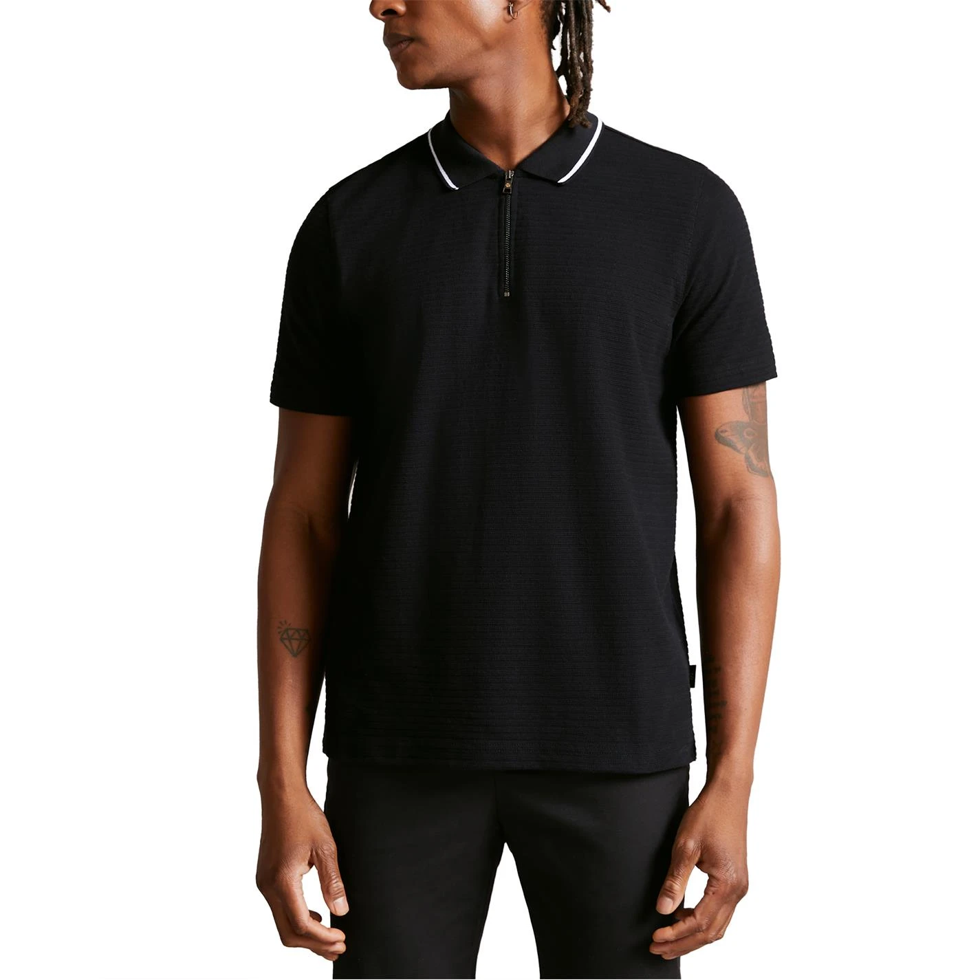 Ted Baker Buer Zip Up Polo Shirt for Polo Shirts Colour Black 6 Ted Baker Buer Zip Up Polo Shirt for Polo Shirts Colour Black - Image 4