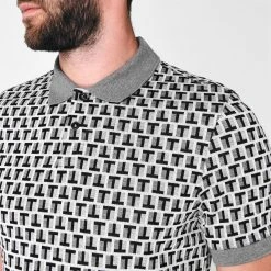 Ted Baker Ted Baker Rebals Jacquard Polo for Polo Shirts Colour Grey -Outlet Wardrobe Mix Store 54294202 xxl a3