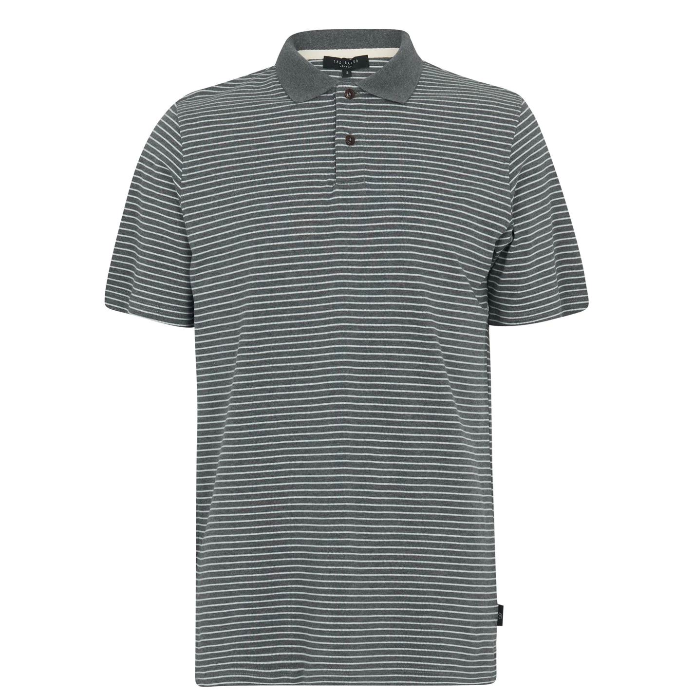 Ted Baker Ravens Striped Polo Shirt for Polo Shirts Colour Grey Marl 3 Ted Baker Ravens Striped Polo Shirt for Polo Shirts Colour Grey Marl