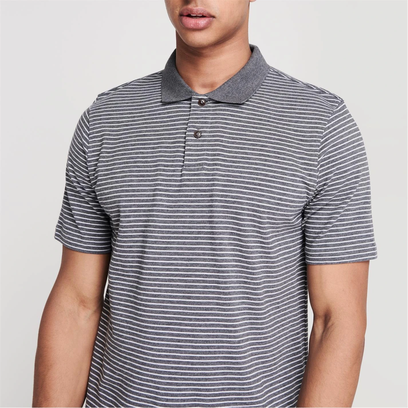Ted Baker Ravens Striped Polo Shirt for Polo Shirts Colour Grey Marl 6 Ted Baker Ravens Striped Polo Shirt for Polo Shirts Colour Grey Marl - Image 4