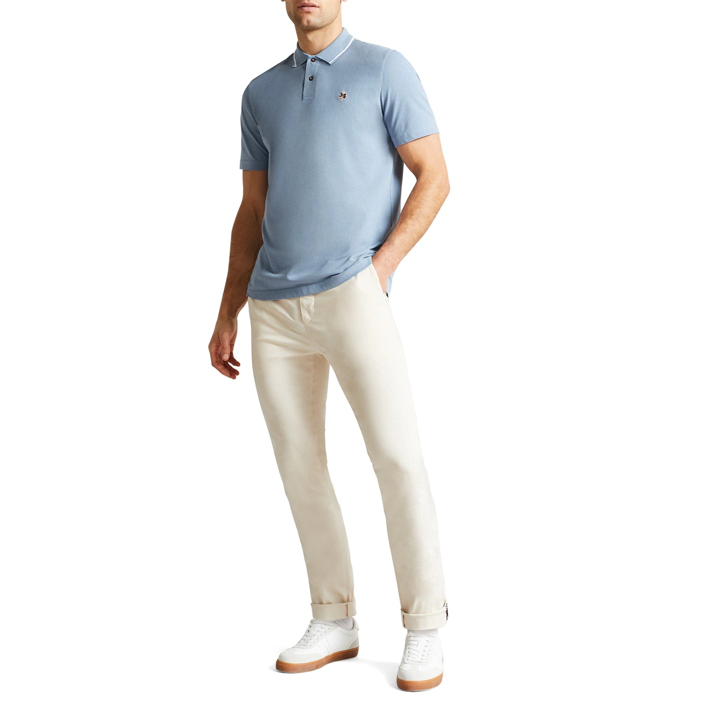 Ted Baker Camden Polo Shirt for Polo Shirts Colour Mid-Blue 4 Ted Baker Camden Polo Shirt for Polo Shirts Colour Mid-Blue - Image 2