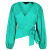 Ted Baker Tavia Wrap Blouse for Blouses & Shirts Colour Mid Green -Outlet Wardrobe Mix Store 54378515 xxl