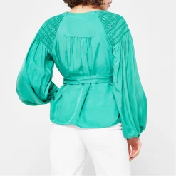 Ted Baker Tavia Wrap Blouse for Blouses & Shirts Colour Mid Green 9 Ted Baker Tavia Wrap Blouse for Blouses & Shirts Colour Mid Green -Outlet Wardrobe Mix Store 54378515 xxl a2