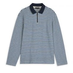 Ted Baker Beer Textured Polo Shirt for Polo Shirts Colour Blue