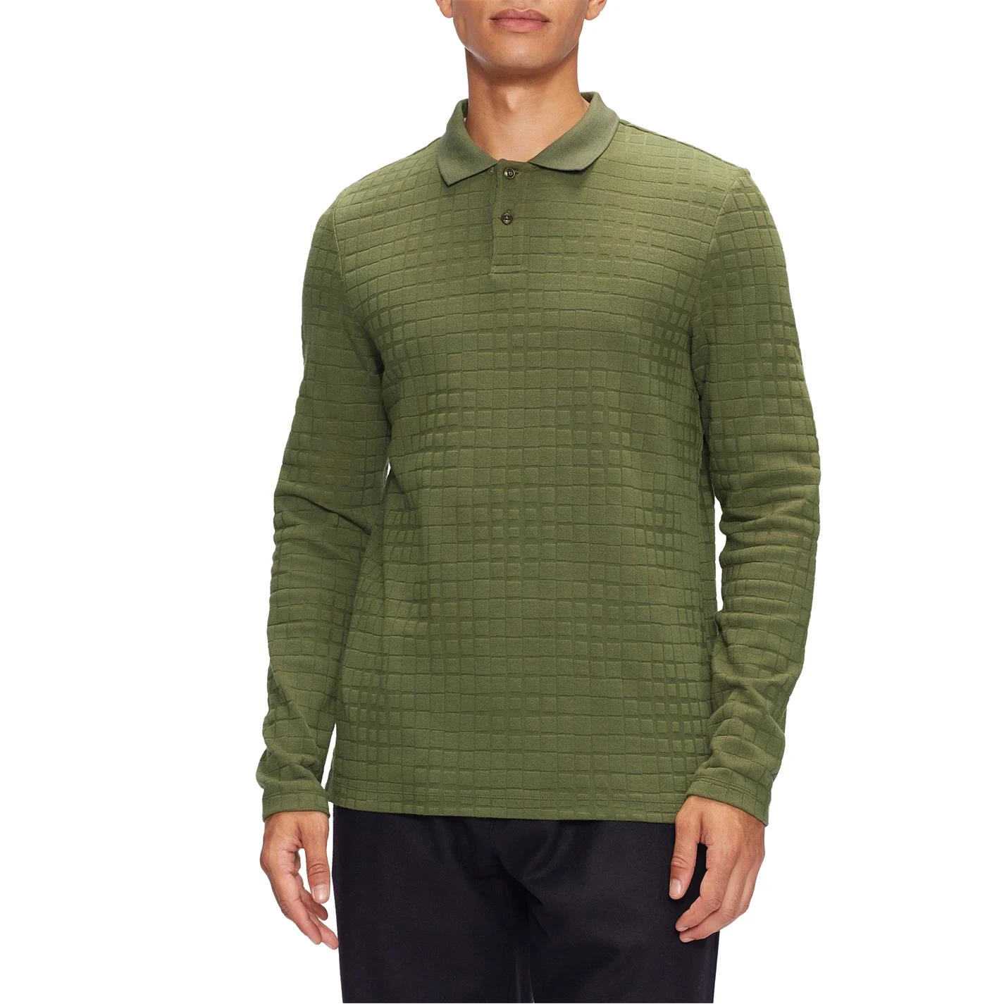 Ted Baker Chaser Textured Polo Shirt for Polo Shirts Colour Khaki 4 Ted Baker Chaser Textured Polo Shirt for Polo Shirts Colour Khaki - Image 2