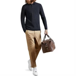 Ted Baker Nosnor Long Sleeve Polo Shirt for Polo Shirts Colour Navy -Outlet Wardrobe Mix Store 54406618 xxl a3