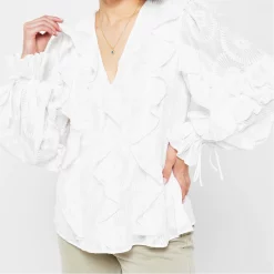 Ted Baker Janeio Ruffle Top for Blouses & Shirts Colour White -Outlet Wardrobe Mix Store 54413001 xxl a3