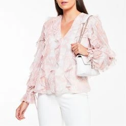 Ted Baker Siela Ruffle Top for Blouses & Shirts Colour Coral -Outlet Wardrobe Mix Store 54413212 xxl a1