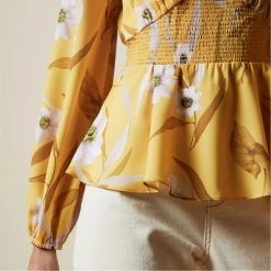 Ted Baker Saniyah Blouse for Blouses & Shirts Colour Yellow 9 Ted Baker Saniyah Blouse for Blouses & Shirts Colour Yellow -Outlet Wardrobe Mix Store 54450413 xxl a3