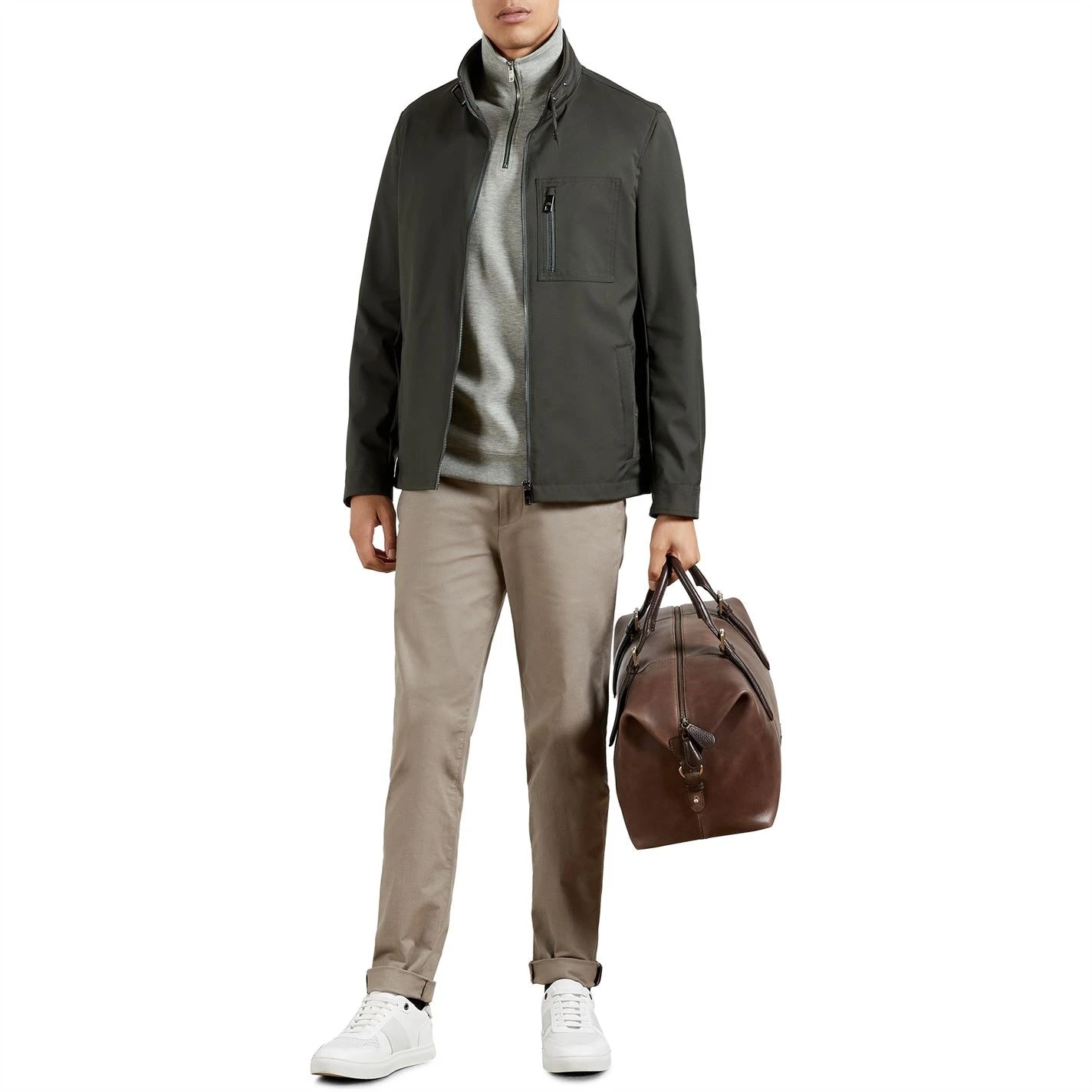 Ted Baker Ayfive Zip Sweatshirt for Big & Tall Knitwear Colour Grey-Marl 6 Ted Baker Ayfive Zip Sweatshirt for Big & Tall Knitwear Colour Grey-Marl - Image 4