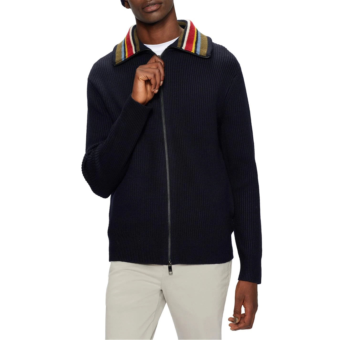 Ted Baker Ousse Full Zip Sweater for Big & Tall Knitwear Colour Navy 4 Ted Baker Ousse Full Zip Sweater for Big & Tall Knitwear Colour Navy - Image 2
