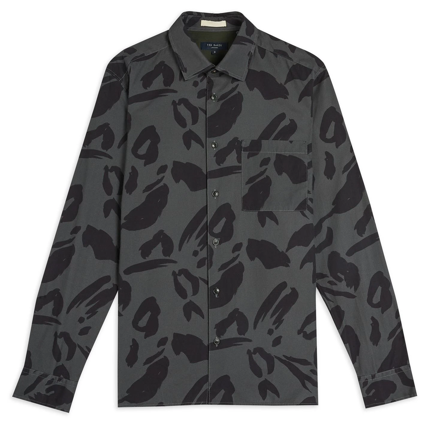 Ted Baker Ted Baker Karpass Animal Shirt for Casual Shirts Colour Charcoal 3 Ted Baker Ted Baker Karpass Animal Shirt for Casual Shirts Colour Charcoal