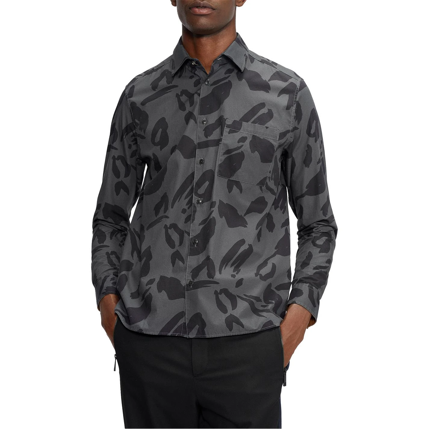 Ted Baker Ted Baker Karpass Animal Shirt for Casual Shirts Colour Charcoal 4 Ted Baker Ted Baker Karpass Animal Shirt for Casual Shirts Colour Charcoal - Image 2