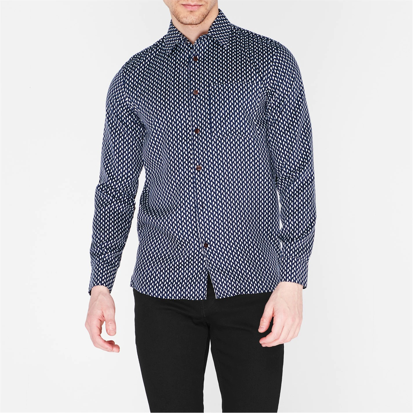 Ted Baker Martz Bird Print Shirt for Casual Shirts Colour Navy 4 Ted Baker Martz Bird Print Shirt for Casual Shirts Colour Navy - Image 2