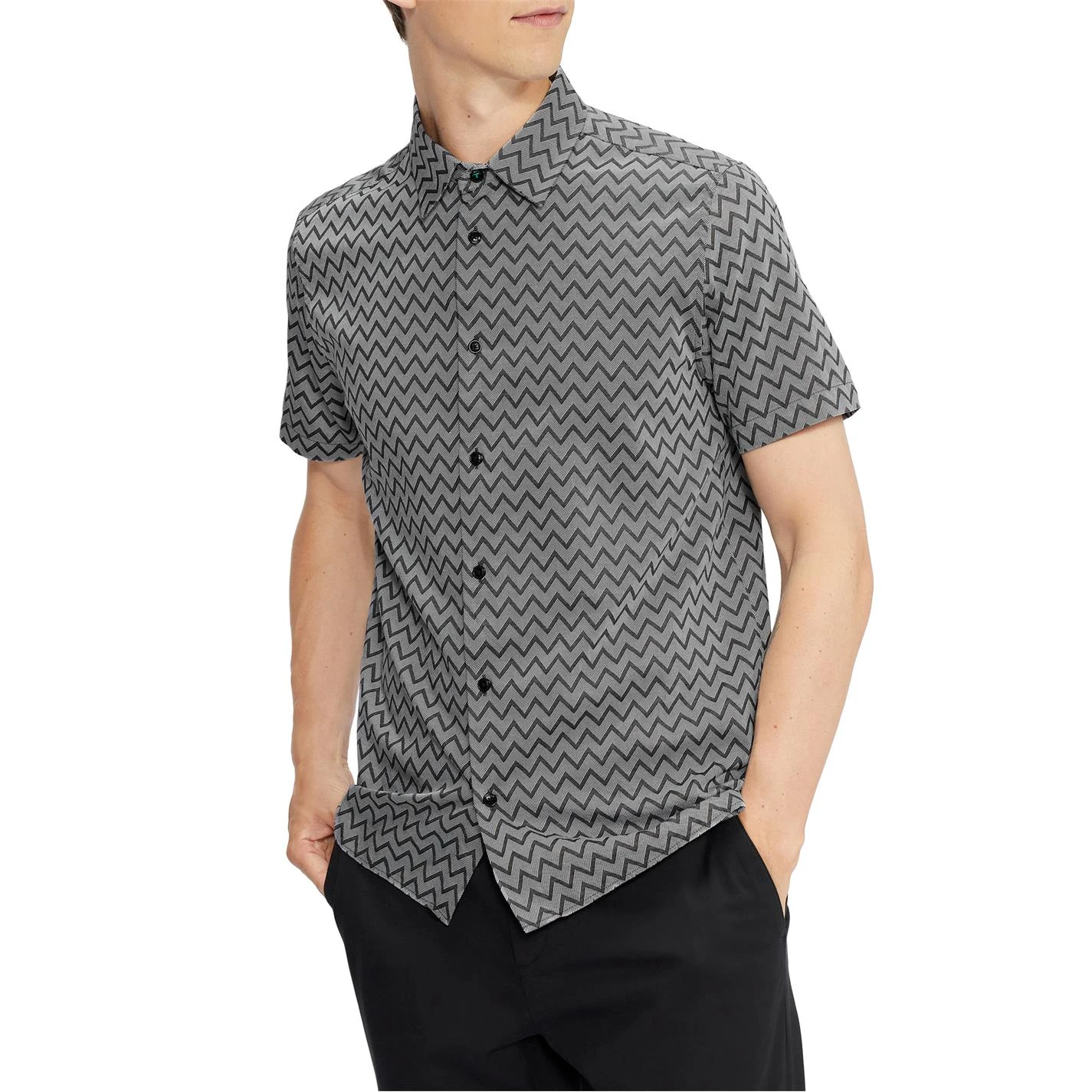 Ted Baker Ted Baker Bordup ZigZag Shirt for Casual Shirts Colour Black 4 Ted Baker Ted Baker Bordup ZigZag Shirt for Casual Shirts Colour Black - Image 2