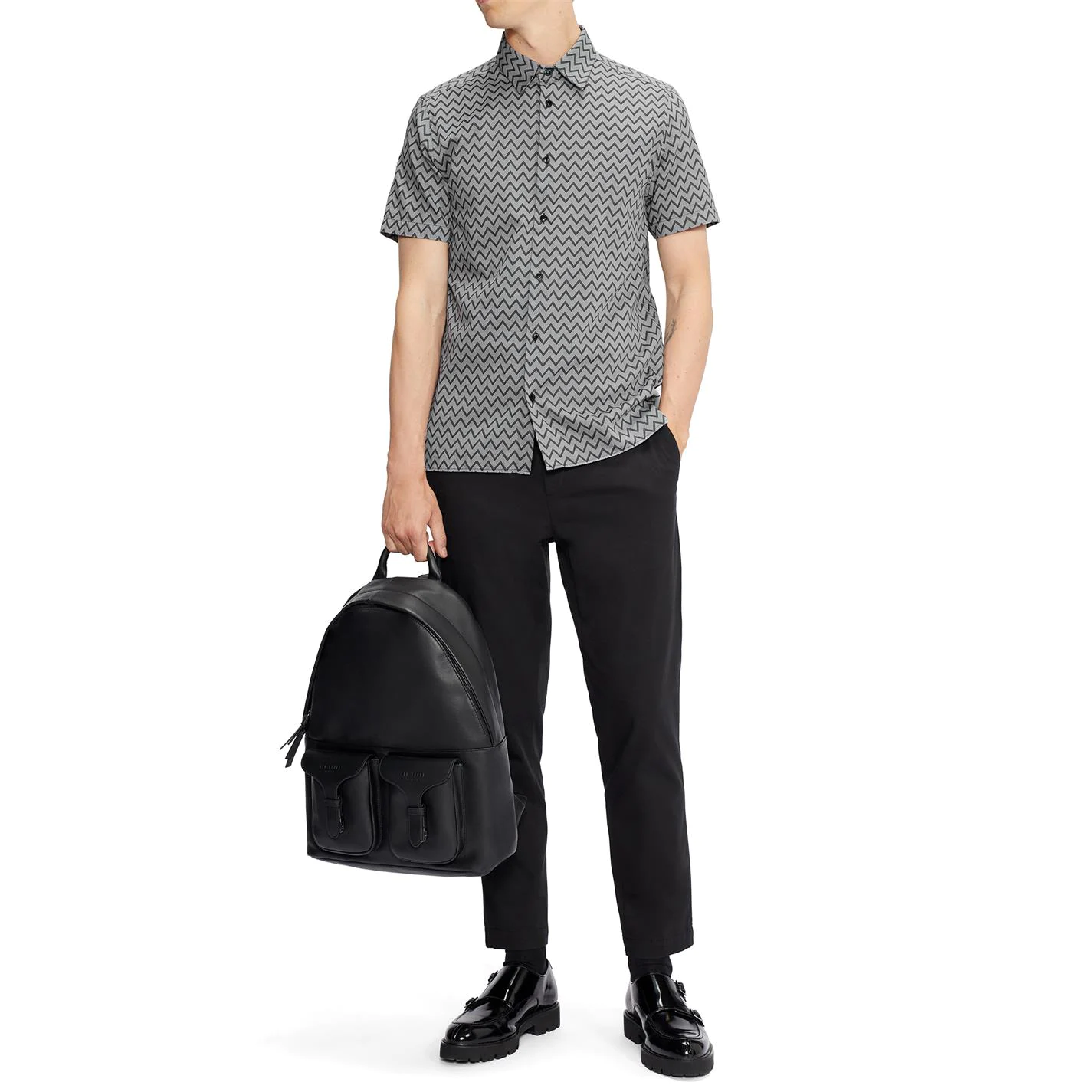 Ted Baker Ted Baker Bordup ZigZag Shirt for Casual Shirts Colour Black 6 Ted Baker Ted Baker Bordup ZigZag Shirt for Casual Shirts Colour Black - Image 4
